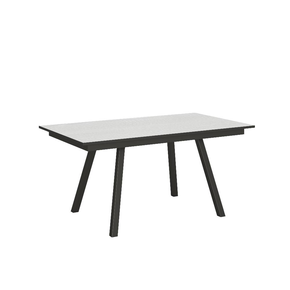 Itamoby Tavolo Mirhi piano Bianco Frassino 90×160 + 60 telaio Antracite