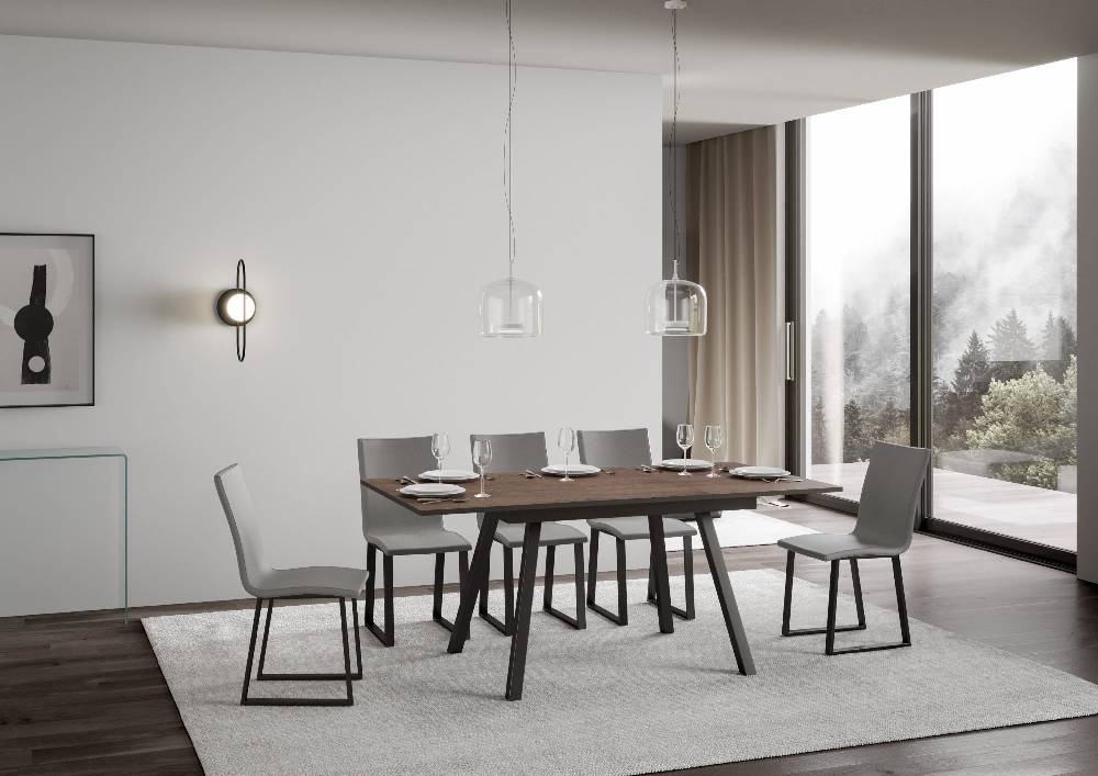 Itamoby Tavolo Mirhi piano Noce 90×120 + 60 telaio Antracite Fino al 55% di sconto