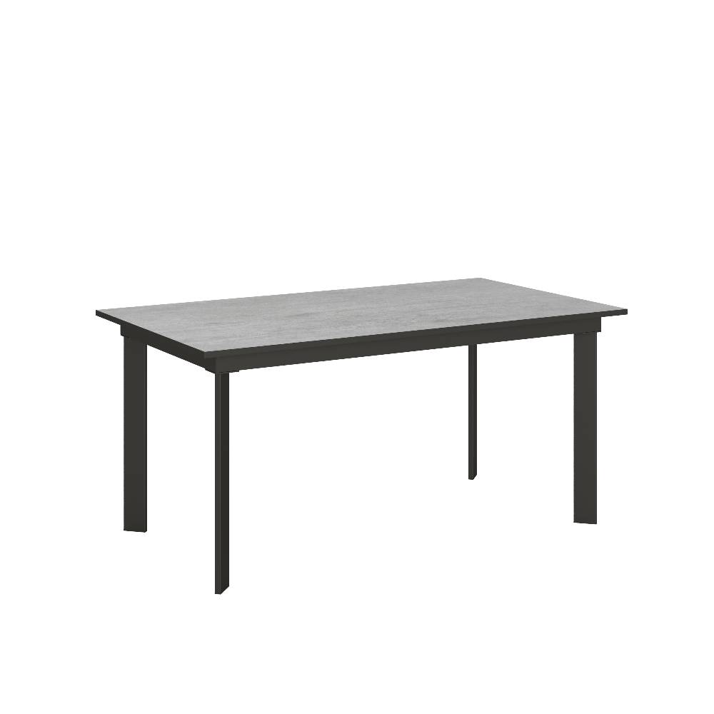 Itamoby Tavolo Cumar piano Cemento 90×160 + 60 telaio Antracite