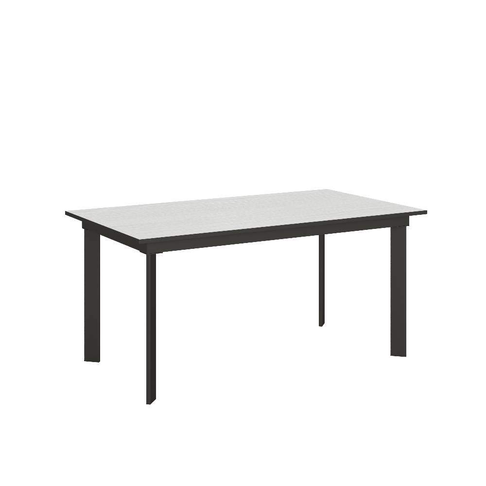 Itamoby Tavolo Cumar piano Bianco Frassino 90×160 + 60 telaio Antracite