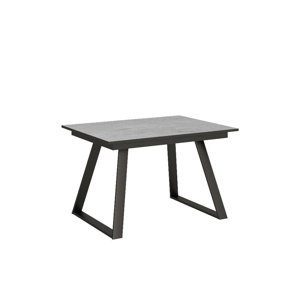 Itamoby Tavolo Bernadette piano Cemento 90×120 + 60 telaio Antracite