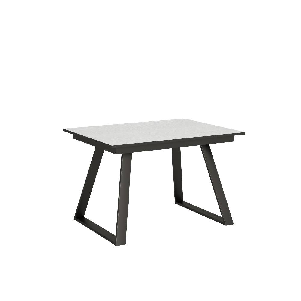Itamoby Tavolo Bernadette piano Bianco Frassino 90×120 + 60 telaio Antracite