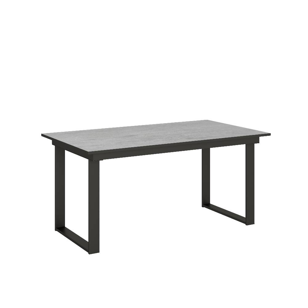 Itamoby Tavolo Bandos piano Cemento 90×160 + 60 telaio Antracite