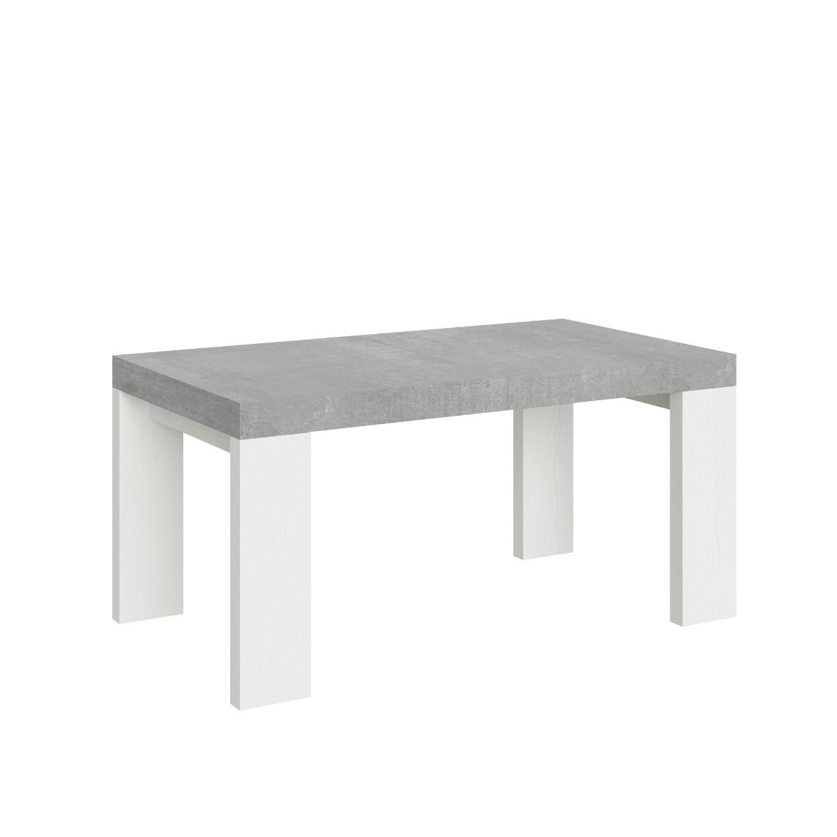 Itamoby Tavolo Roxell Mix Allungabile Piano Cemento Gambe Bianco Frassino 90×160 Allungato 264