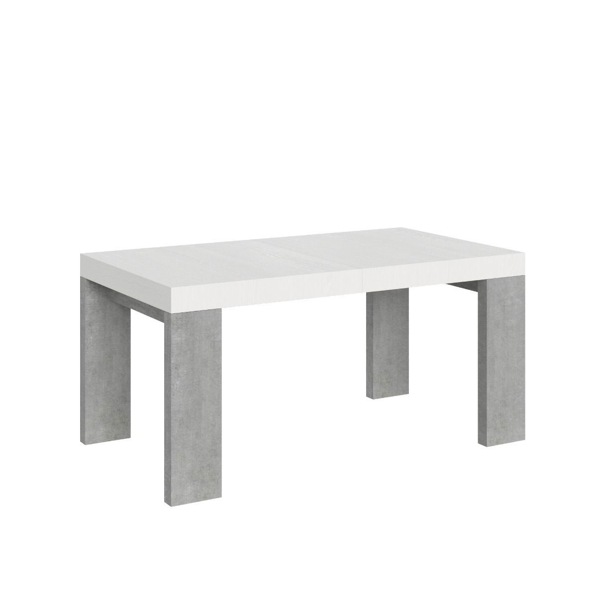 Itamoby Tavolo Roxell Mix Allungabile Piano Bianco Frassino Gambe Cemento 90×160 Allungato 264