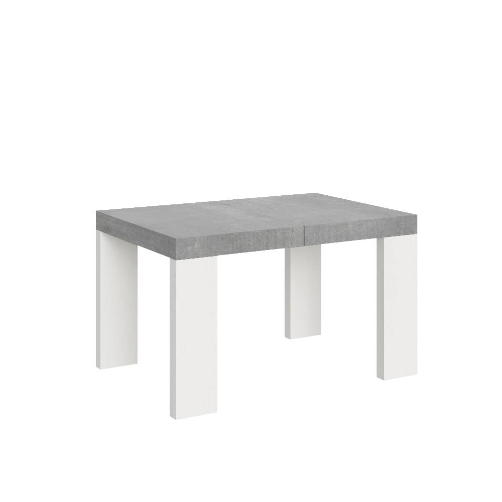 Itamoby Tavolo Roxell Mix Allungabile Piano Cemento Gambe Bianco Frassino 90×130 Allungato 390
