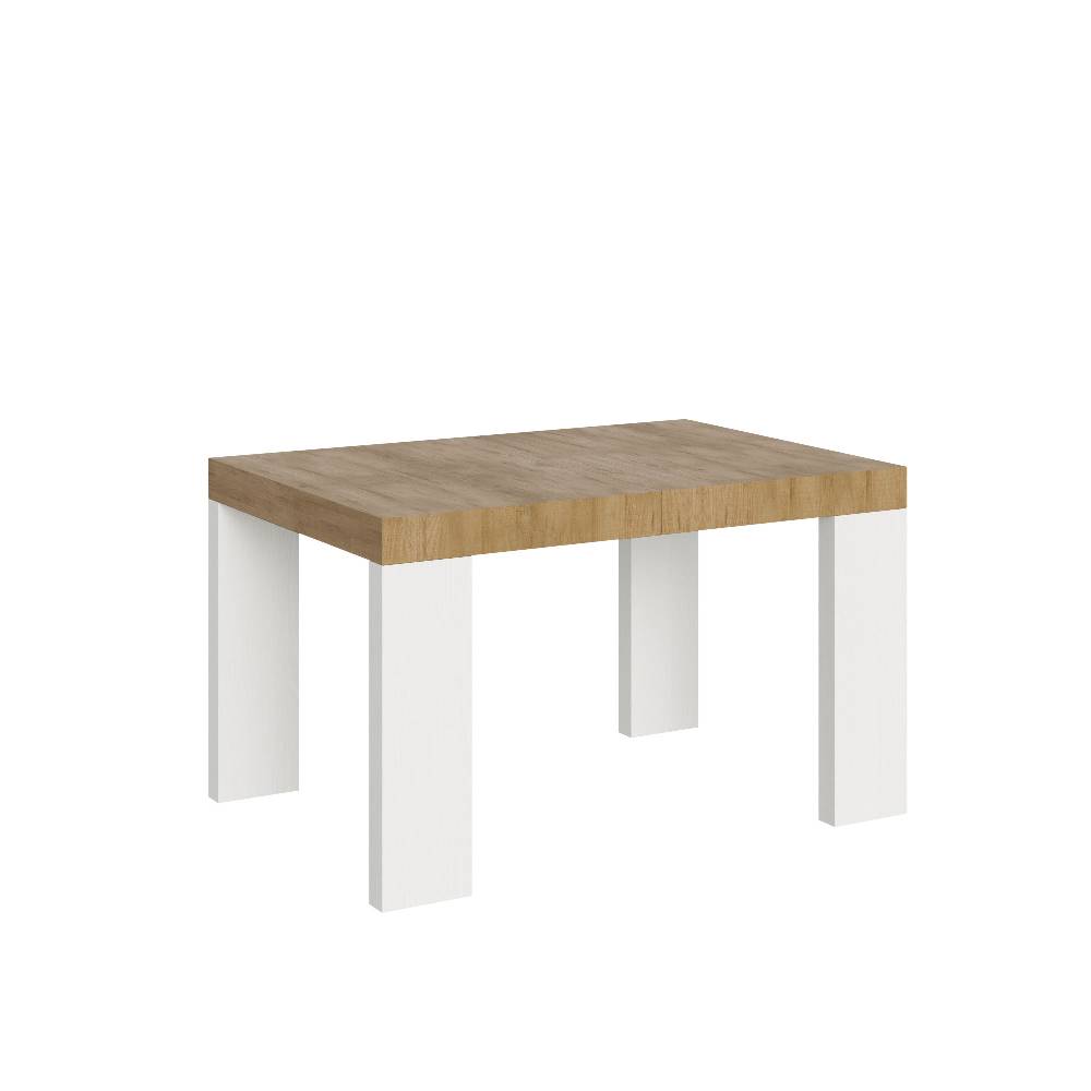 Itamoby Tavolo Roxell Mix Allungabile Piano Quercia Natura Gambe Bianco Frassino 90×130 Allungato 390