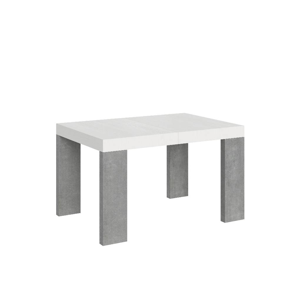Itamoby Tavolo Roxell Mix Allungabile Piano Bianco Frassino Gambe Cemento 90×130 Allungato 390
