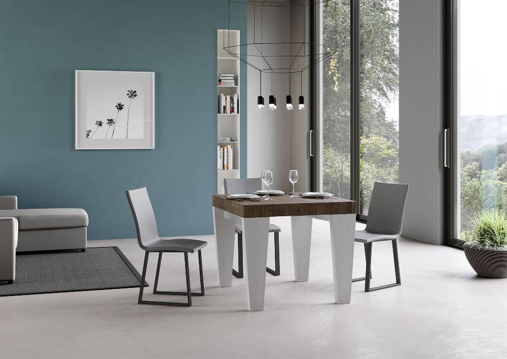 Itamoby Tavolo Spimbo Mix Allungabile Piano Noce Gambe Bianco Frassino 90×90 Allungato 246 Negozio online di fabbrica