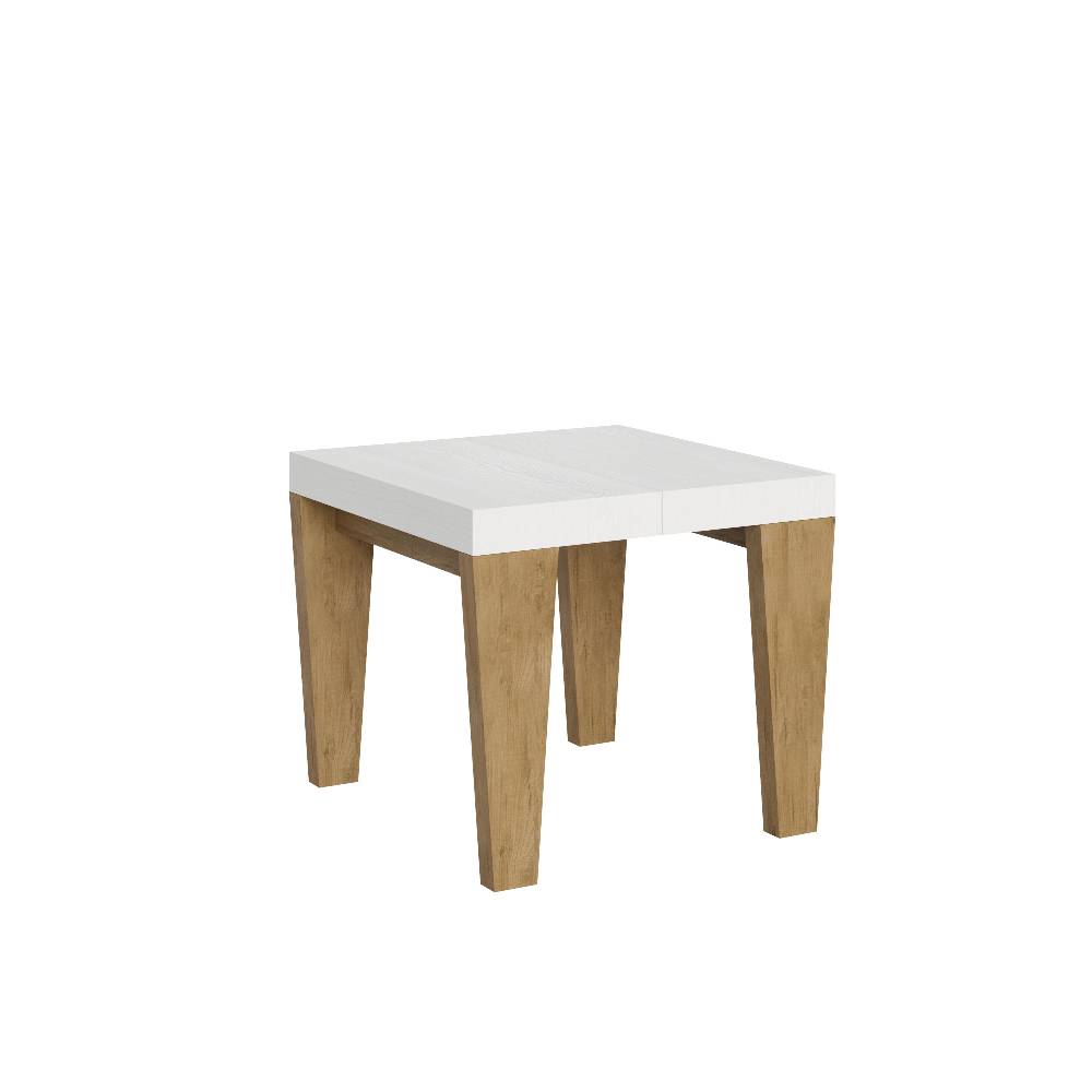 Itamoby Tavolo Spimbo Mix Allungabile Piano Bianco Frassino Gambe Quercia Natura 90×90 Allungato 246 Offerta speciale