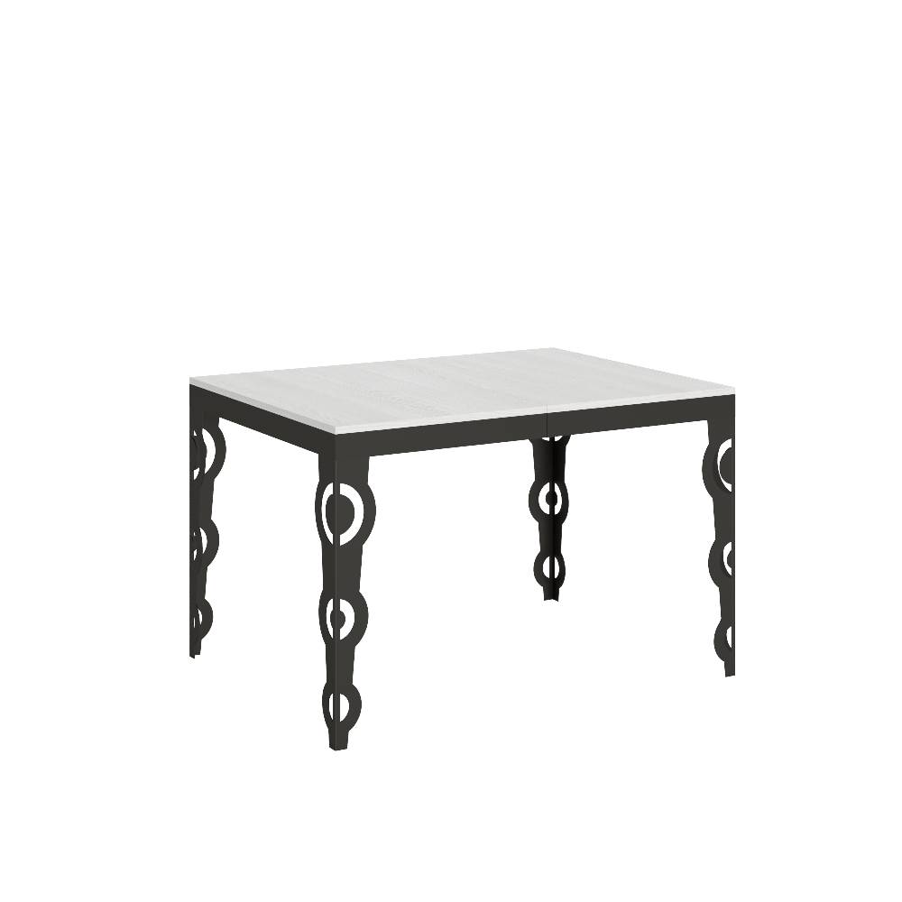 Itamoby Tavolo Karamay Evolution piano Bianco Frassino 90×120 Allungato 224 telaio Antracite