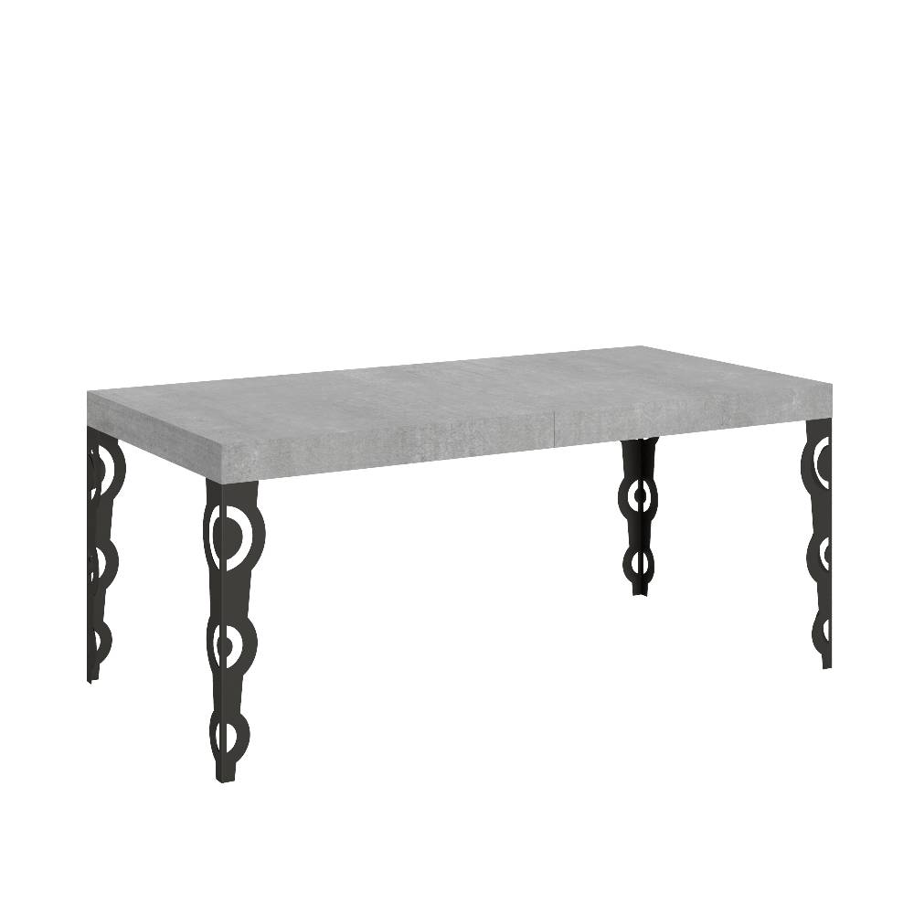 Itamoby Tavolo Karamay Allungabile piano Cemento 90×180 Allungato 440 telaio Antracite