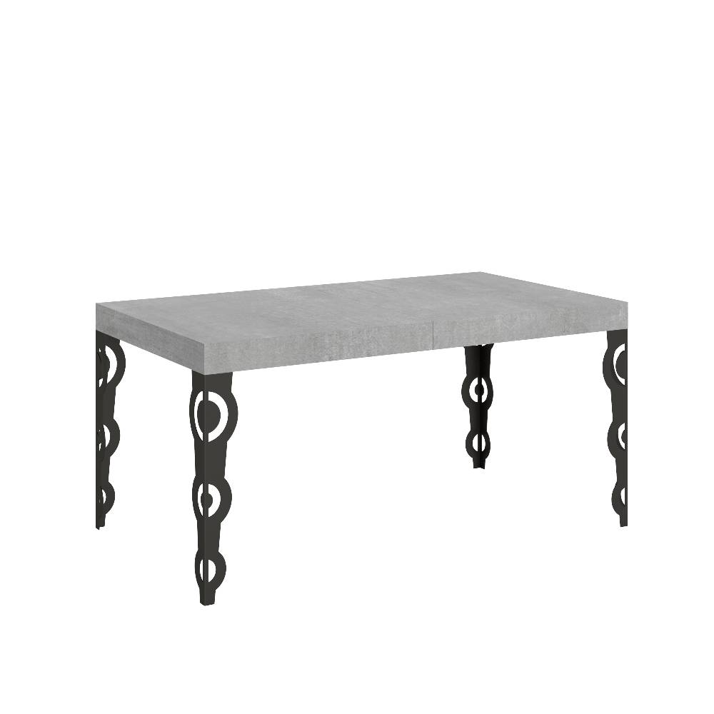 Itamoby Tavolo Karamay Allungabile piano Cemento 90×160 Allungato 420 telaio Antracite