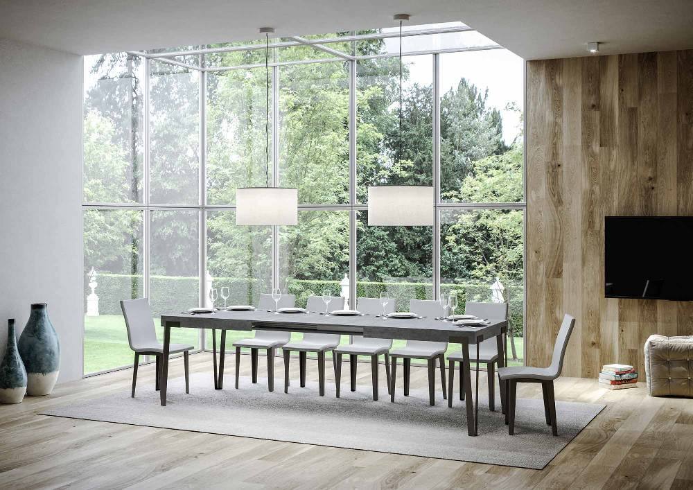 Itamoby Tavolo Rio Allungabile piano Cemento 90×180 Allungato 284 telaio Antracite Prezzo basso