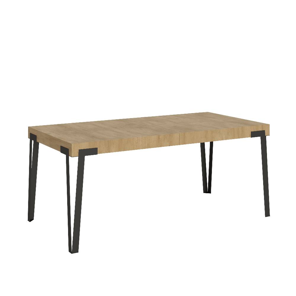 Itamoby Tavolo Rio Allungabile piano Quercia Natura 90×180 Allungato 284 telaio Antracite