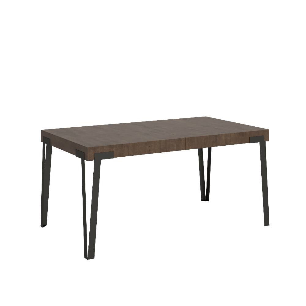 Itamoby Tavolo Rio Allungabile piano Noce 90×160 Allungato 264 telaio Antracite