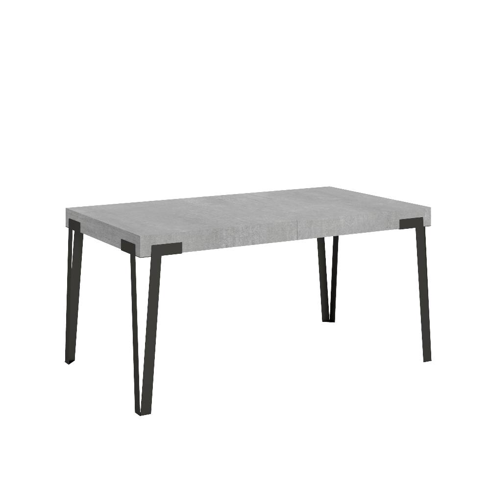 Itamoby Tavolo Rio Allungabile piano Cemento 90×160 Allungato 264 telaio Antracite