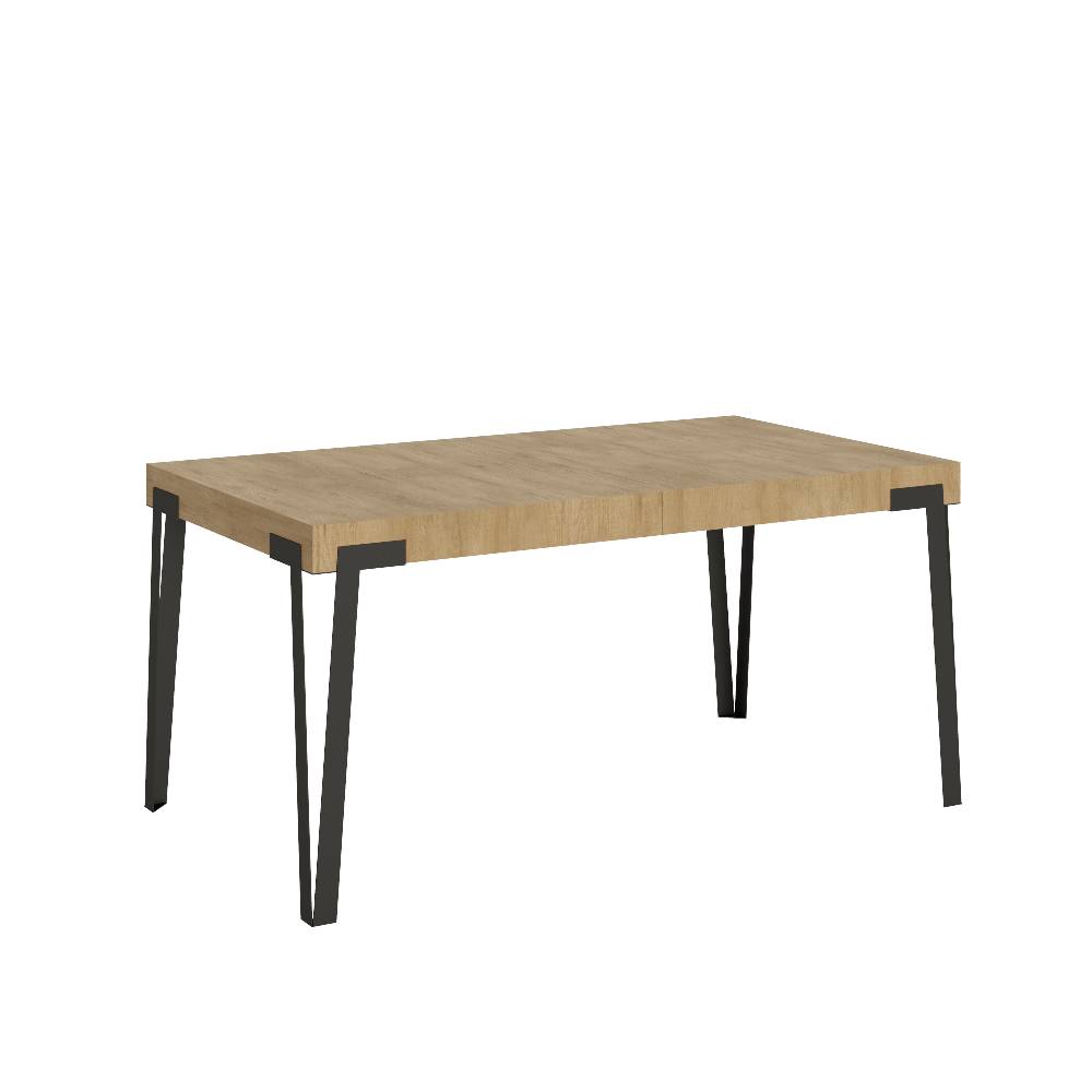 Itamoby Tavolo Rio Allungabile piano Quercia Natura 90×160 Allungato 264 telaio Antracite