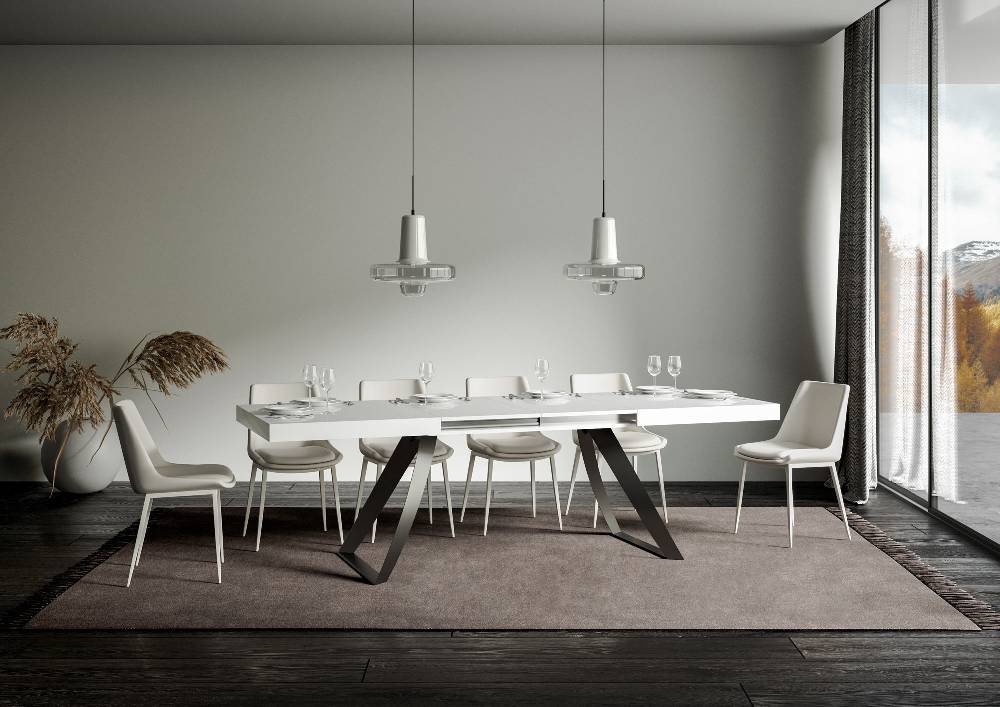 Itamoby Tavolo Proxy Allungabile piano Bianco Frassino 90x180Allungato 284 telaio Antracite Promozione temporanea