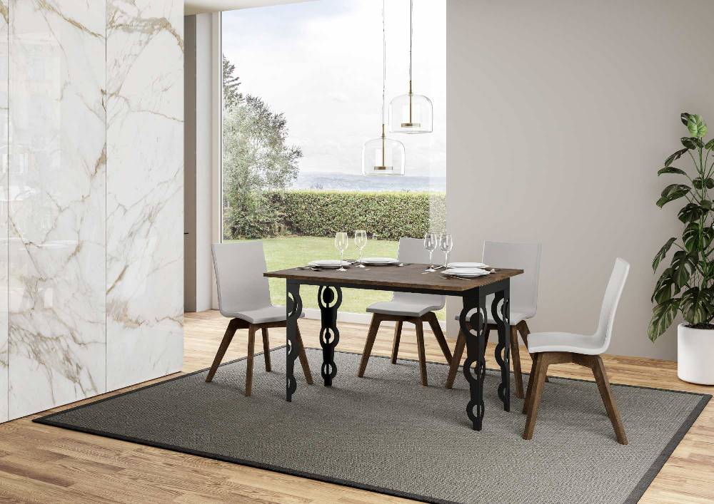 Itamoby Tavolo Karamay Double Noce 120×45 aperto/Allungato 120×90/200×90 gambe/telaio Antracite Offerta speciale della fabbrica