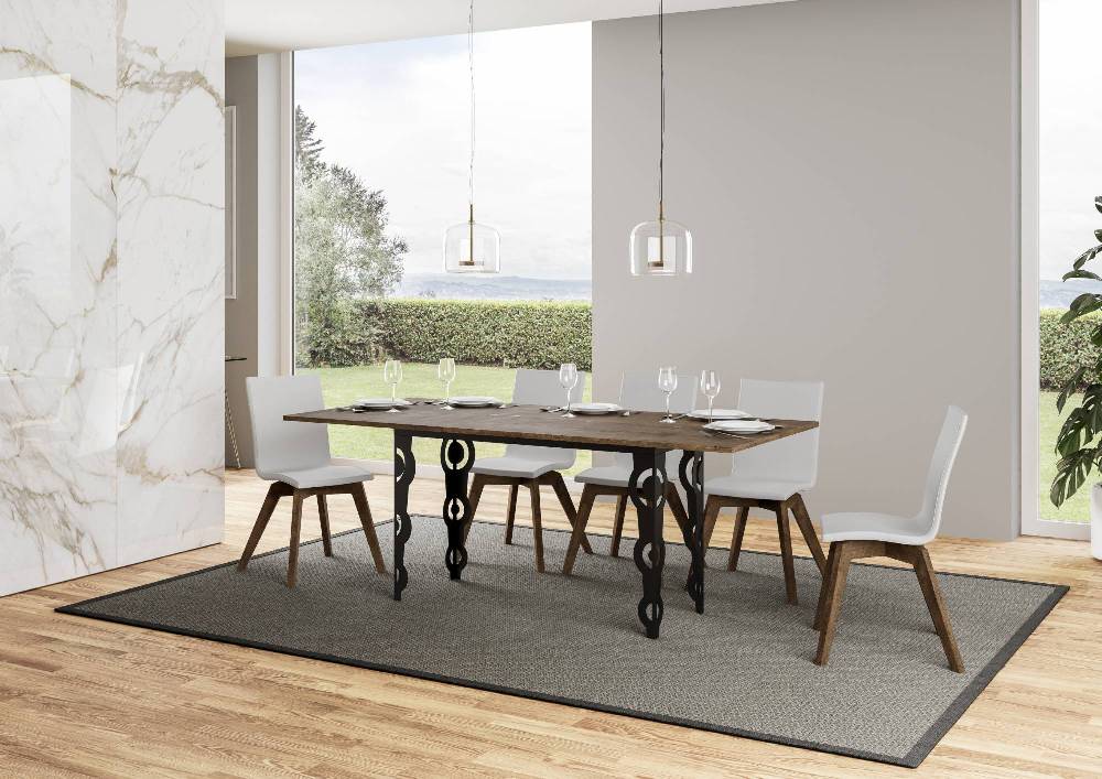 Itamoby Tavolo Karamay Double Noce 120×45 aperto/Allungato 120×90/200×90 gambe/telaio Antracite Offerta speciale della fabbrica