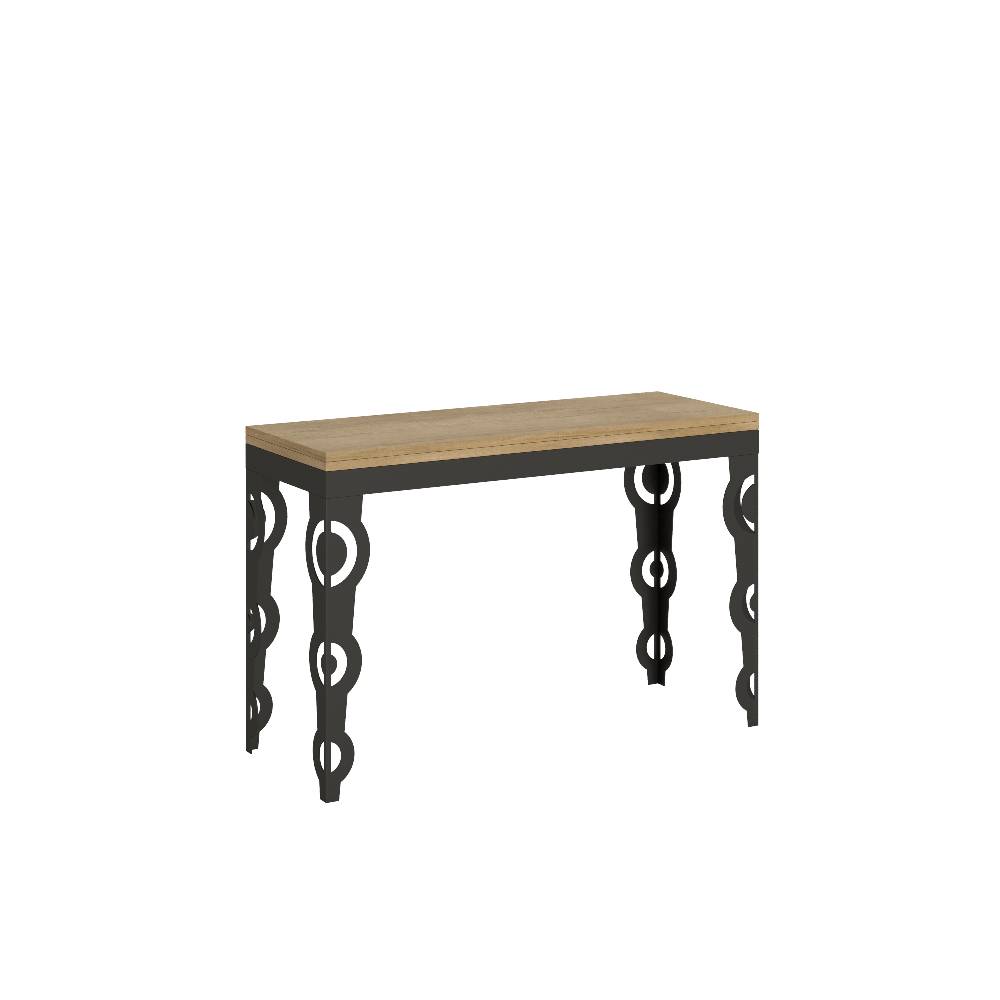 Itamoby Tavolo Karamay Double Quercia Natura 120×45 aperto/Allungato 120×90/200×90 gambe/telaio Antracite Discount Store per i nuovi prodotti