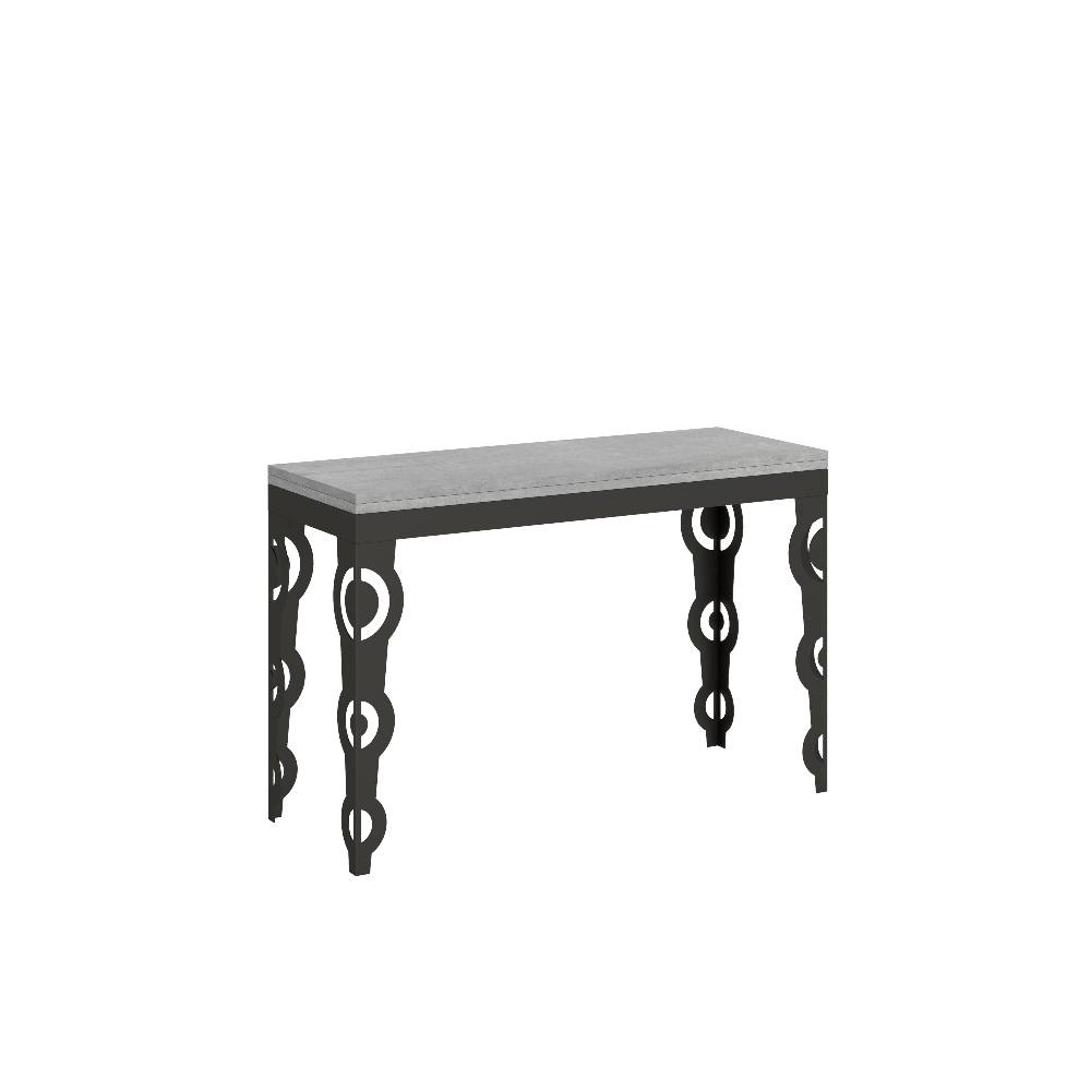 Itamoby Tavolo Karamay Double Cemento 120×45 Allungato 120×90 gambe/telaio Antracite