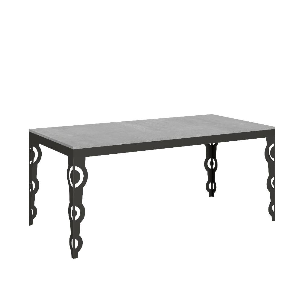 Itamoby Tavolo Karamay Evolution piano Cemento 90×180 Allungato 440 telaio Antracite