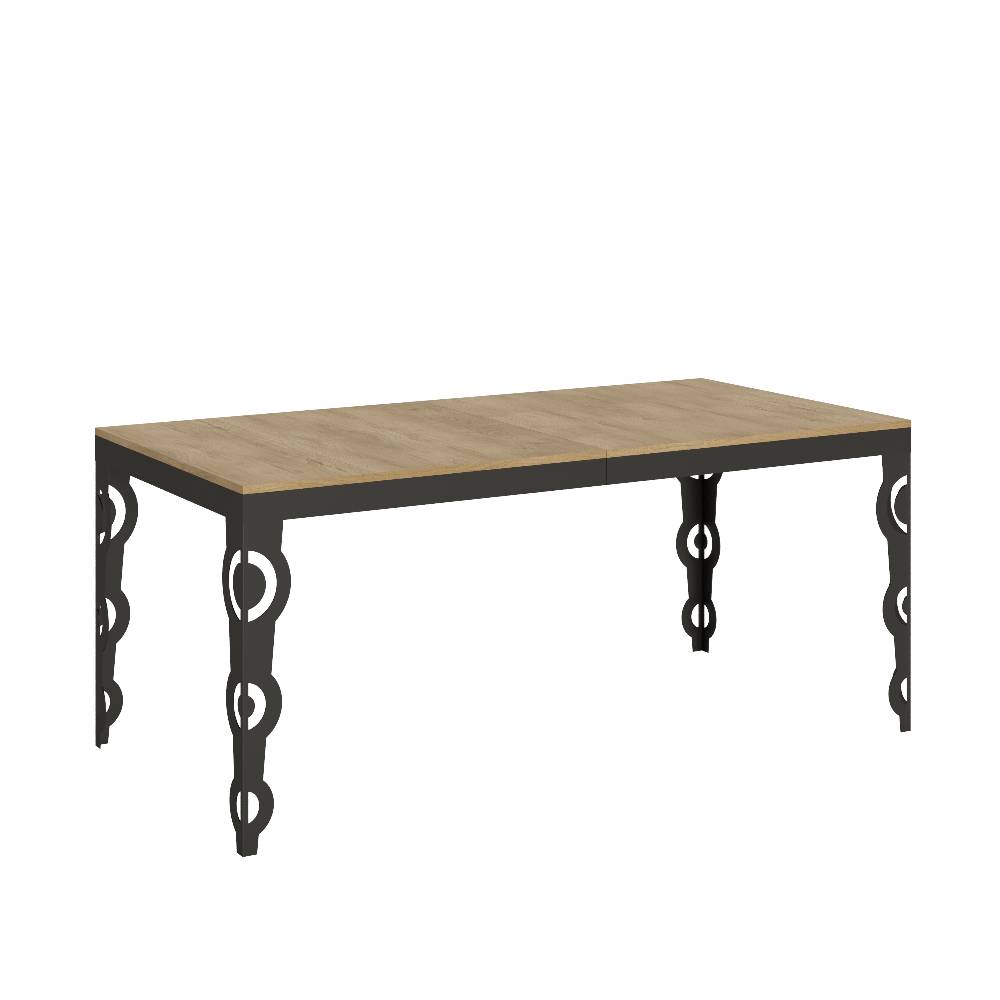 Itamoby Tavolo Karamay Evolution piano Quercia Natura 90×180 Allungato 440 telaio Antracite