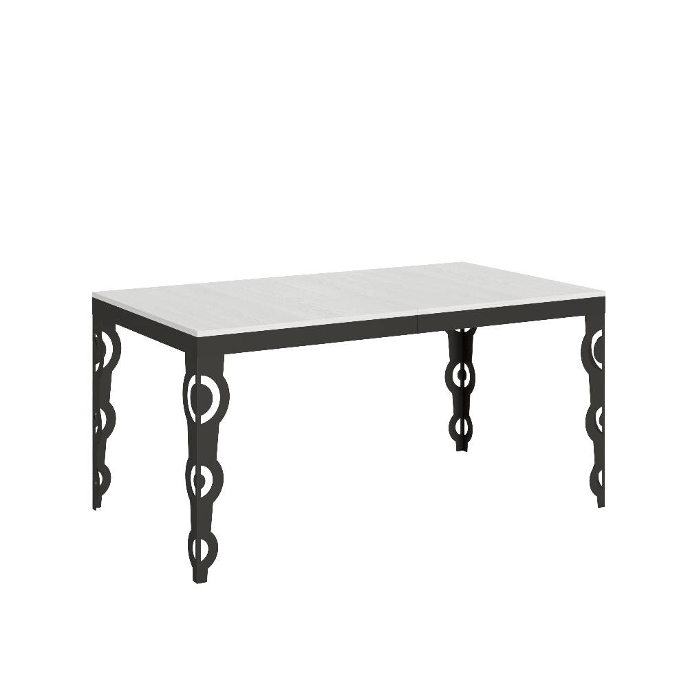 Itamoby Tavolo Karamay Evolution piano Bianco Frassino 90×160 Allungato 420 telaio Antracite