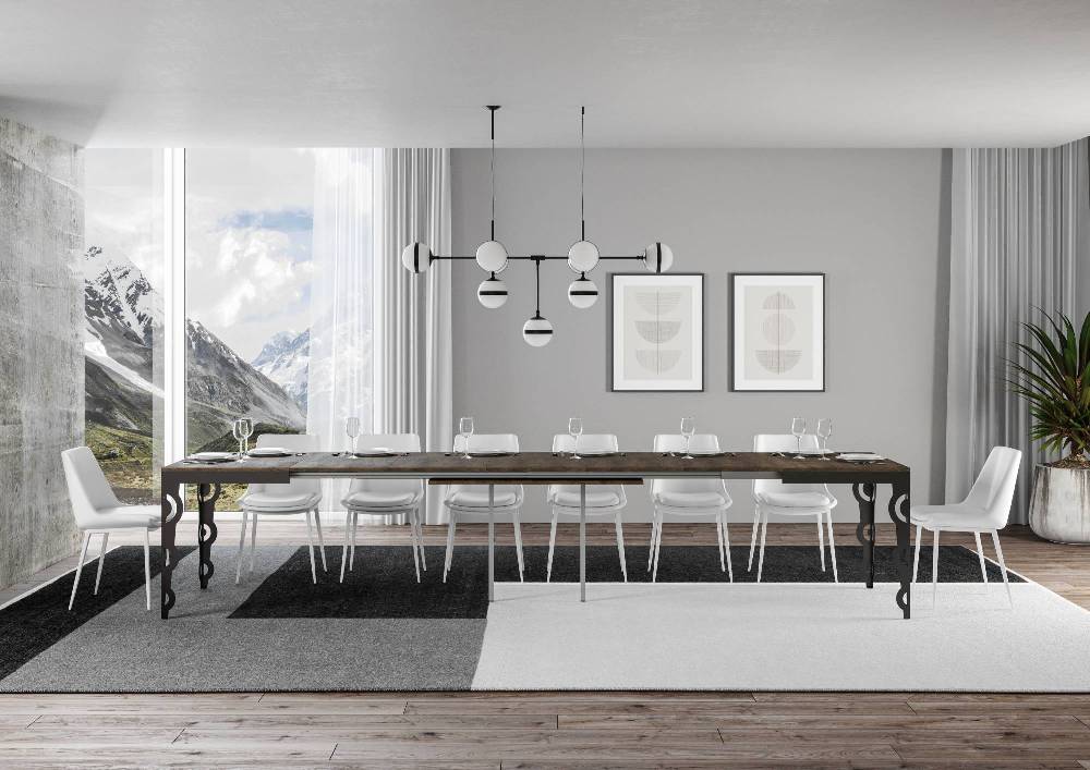 Itamoby Tavolo Karamay Evolution piano Noce 90×120 telaio Allungato 380 Antracite In Linea
