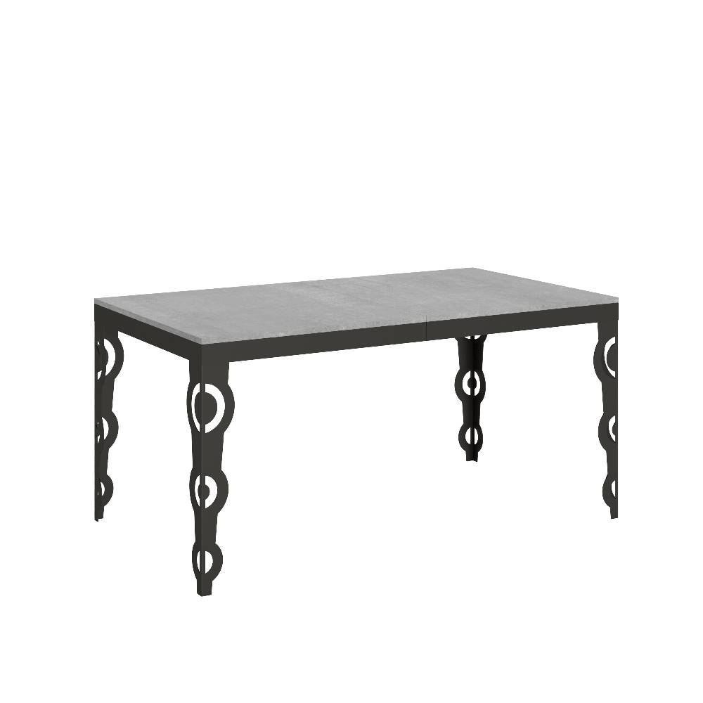 Itamoby Tavolo Karamay Evolution piano Cemento 90×160 Allungato 264 telaio Antracite Negozi Online