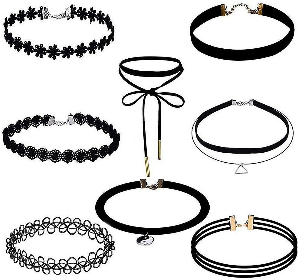 Choker Necklace Set Fashion Stretch Velvet Gothic Tattoo Stretch Necklace Adjustable Length For Women Girls Vendita Calda