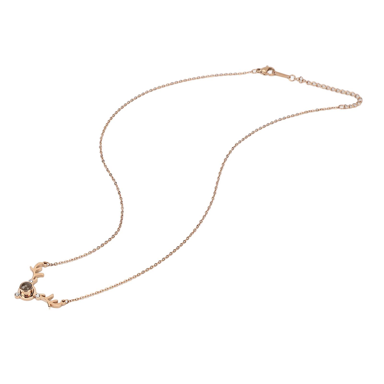 Titanium Steel Necklace Colorfast Exquisite Cutting Bright Gold Pendant Chain Necklace for Women Daughter Lover Negozio