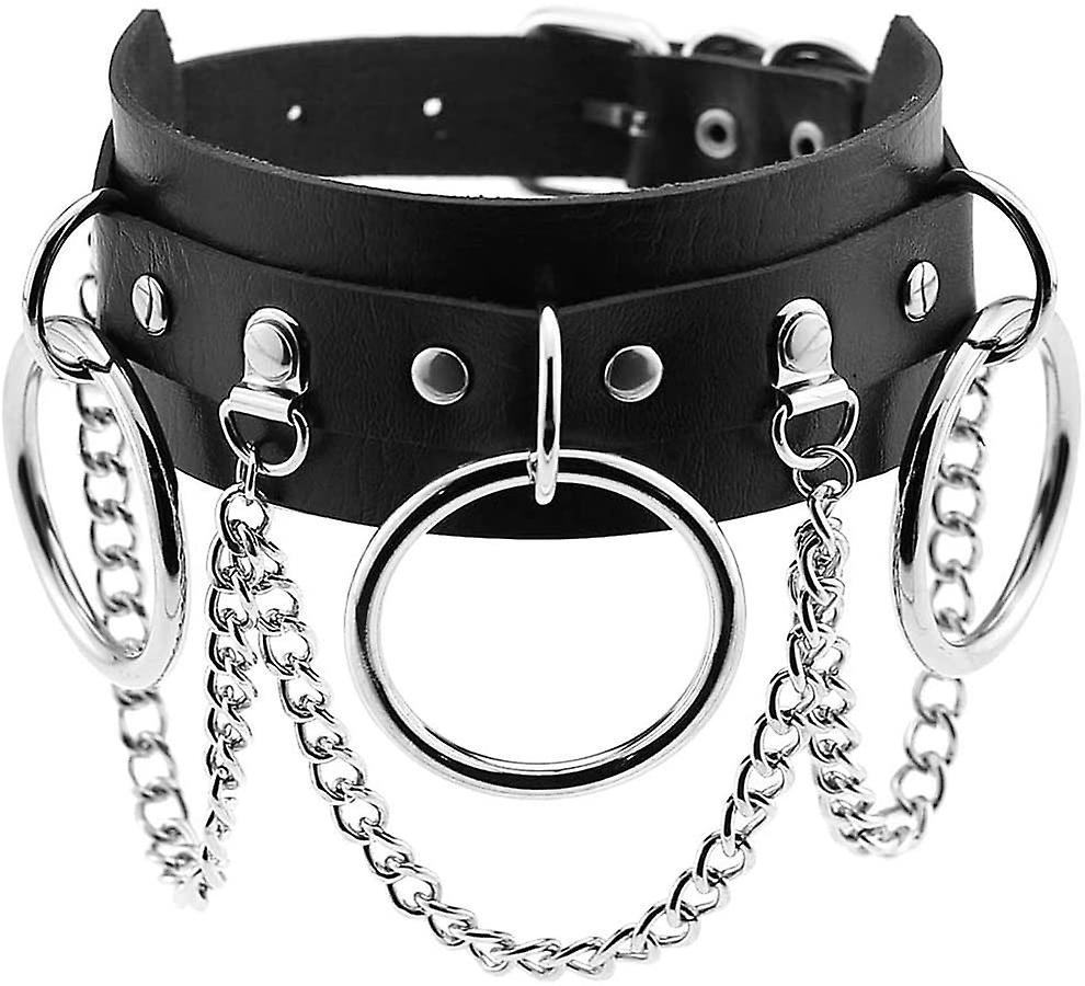 Pu Leather Gothic Choker Chain Belt Adjustable Punk Rock Necklace Gift For Girlfriends Girl In Saldo