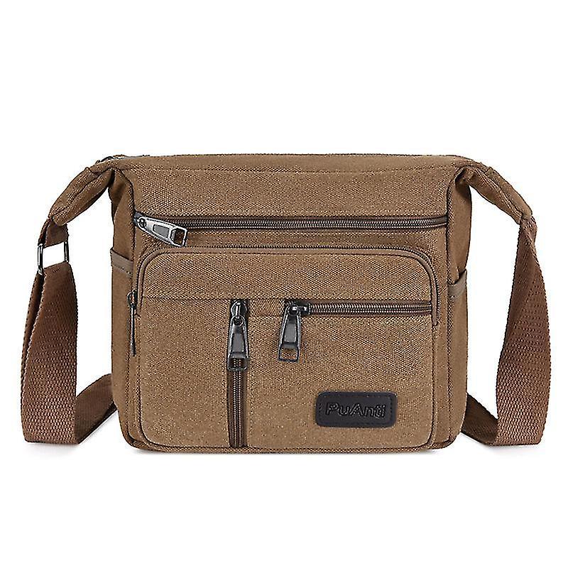 Men Canvas Shoulder Bag Casual Multi-pocket Travel Crossbody Bag Fashion Handbag Qualità