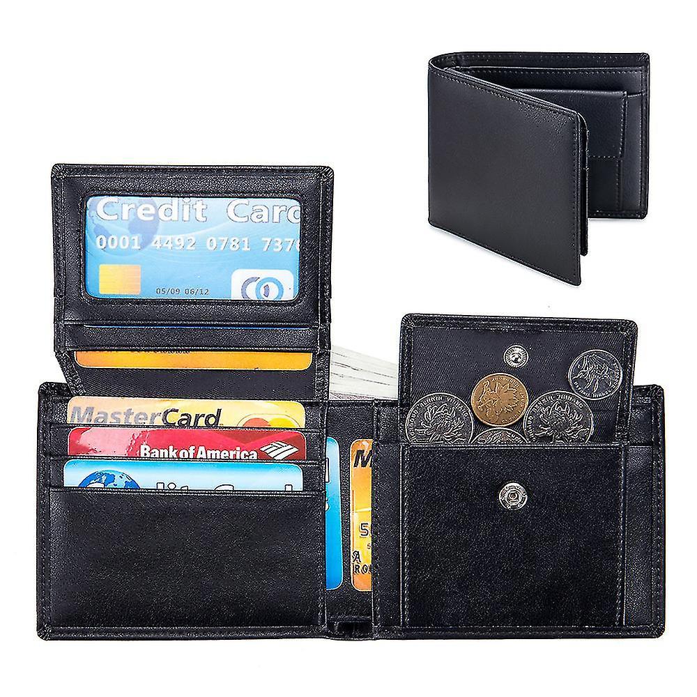 Genuine Leather Men's Wallet Short Section Trifold Rfid Anti-theft Leather Men's Wallet_tmall Qualità Garantita