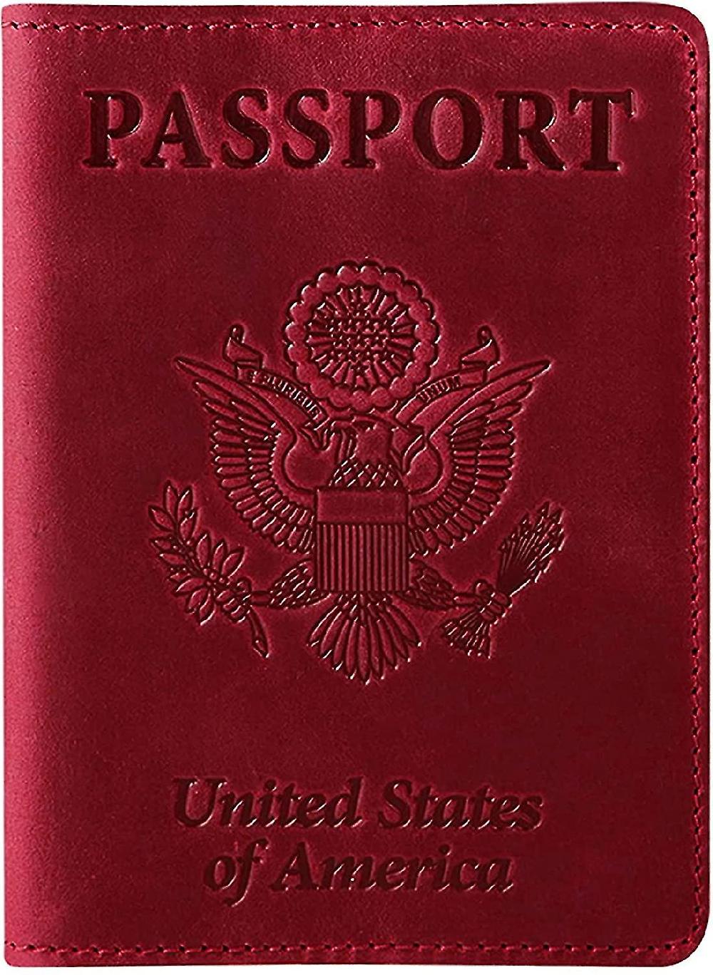 Titolare passaporto in pelle Pu e porta tessera vaccini Porta passaporto con carta vaccino rosso scuro Convenienza