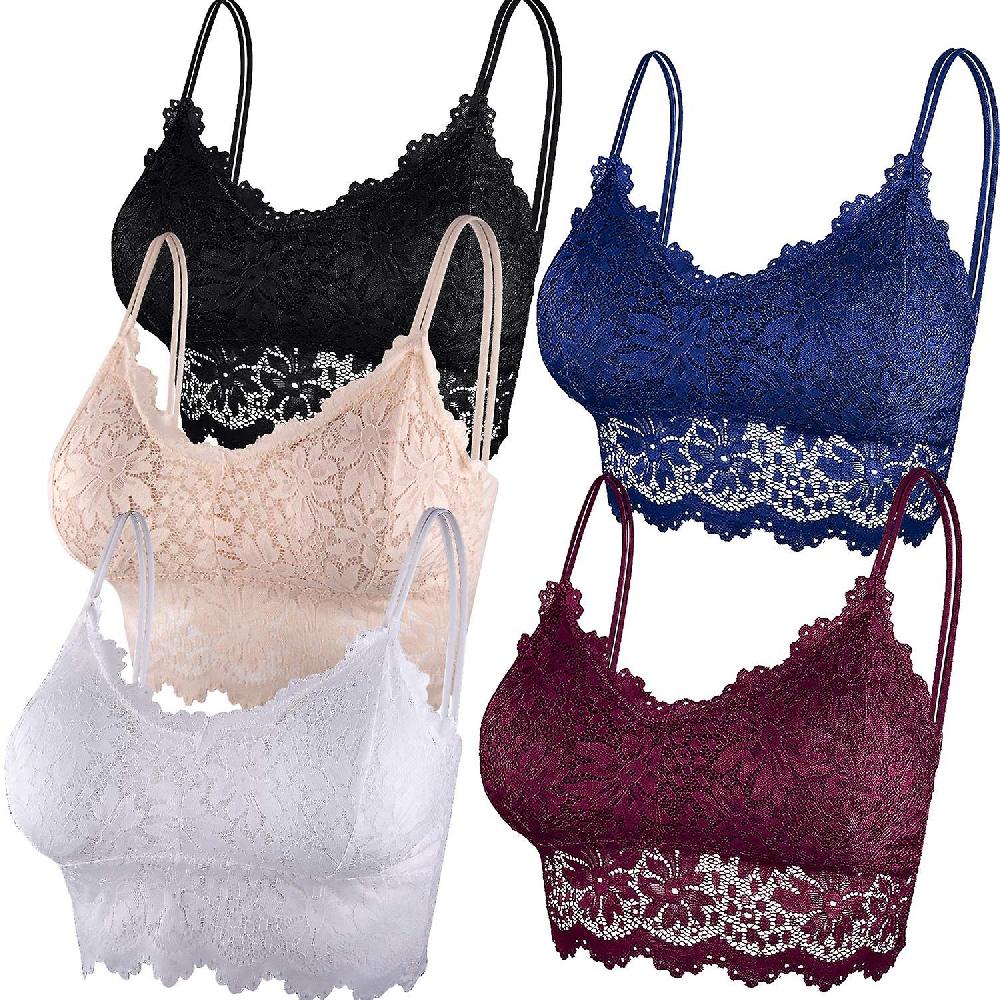 Pack Of 5 Lace Bra Bralette Lace Padded For Women And Girls 5 Colors In Saldo