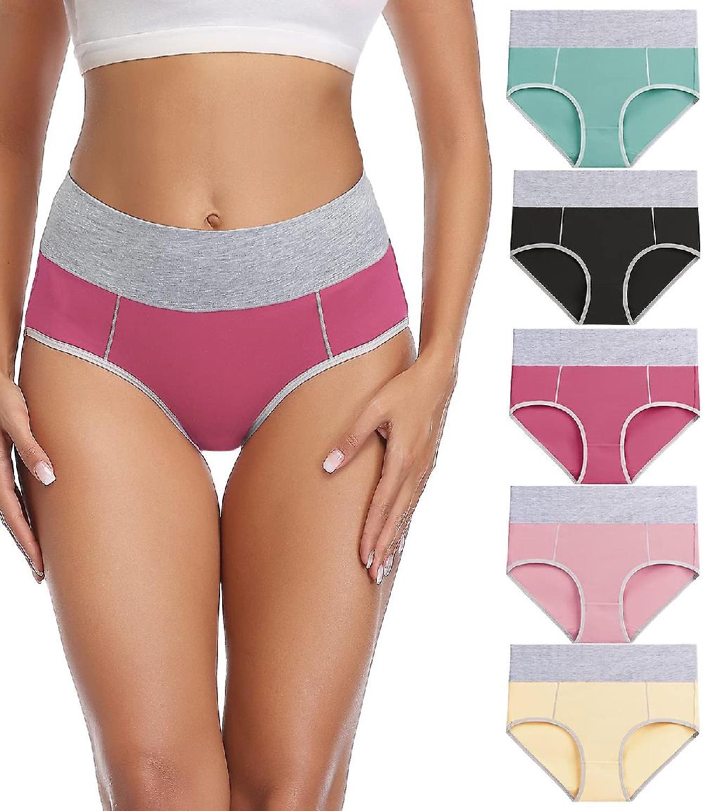 Underpants Women's Cotton Underwear Women Waist Briefs High Waist Briefs Pack Of 5 Negozi Online