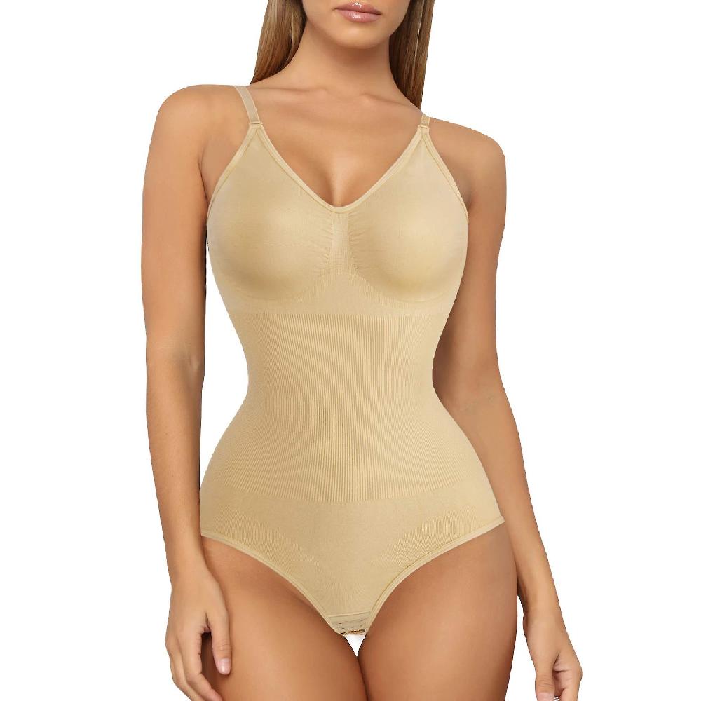 Women Slimming Bodysuits Shapewear Tops Tummy Control Body Shaper Spaghetti Strap Camisole Leotards Bodycon Jumpsuit M/L Prezzo Ridotto