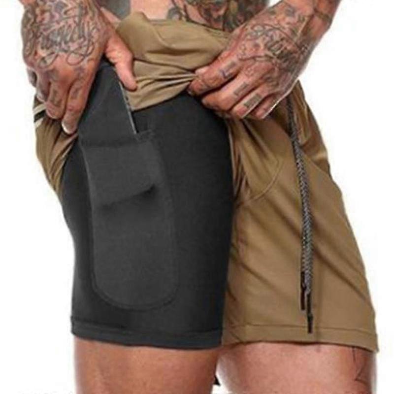 Pantaloncini da corsa da uomo Pantaloni da allenamento in palestra Pantaloni da jogging Pantaloni della tuta con tasche (HJI) Saldi