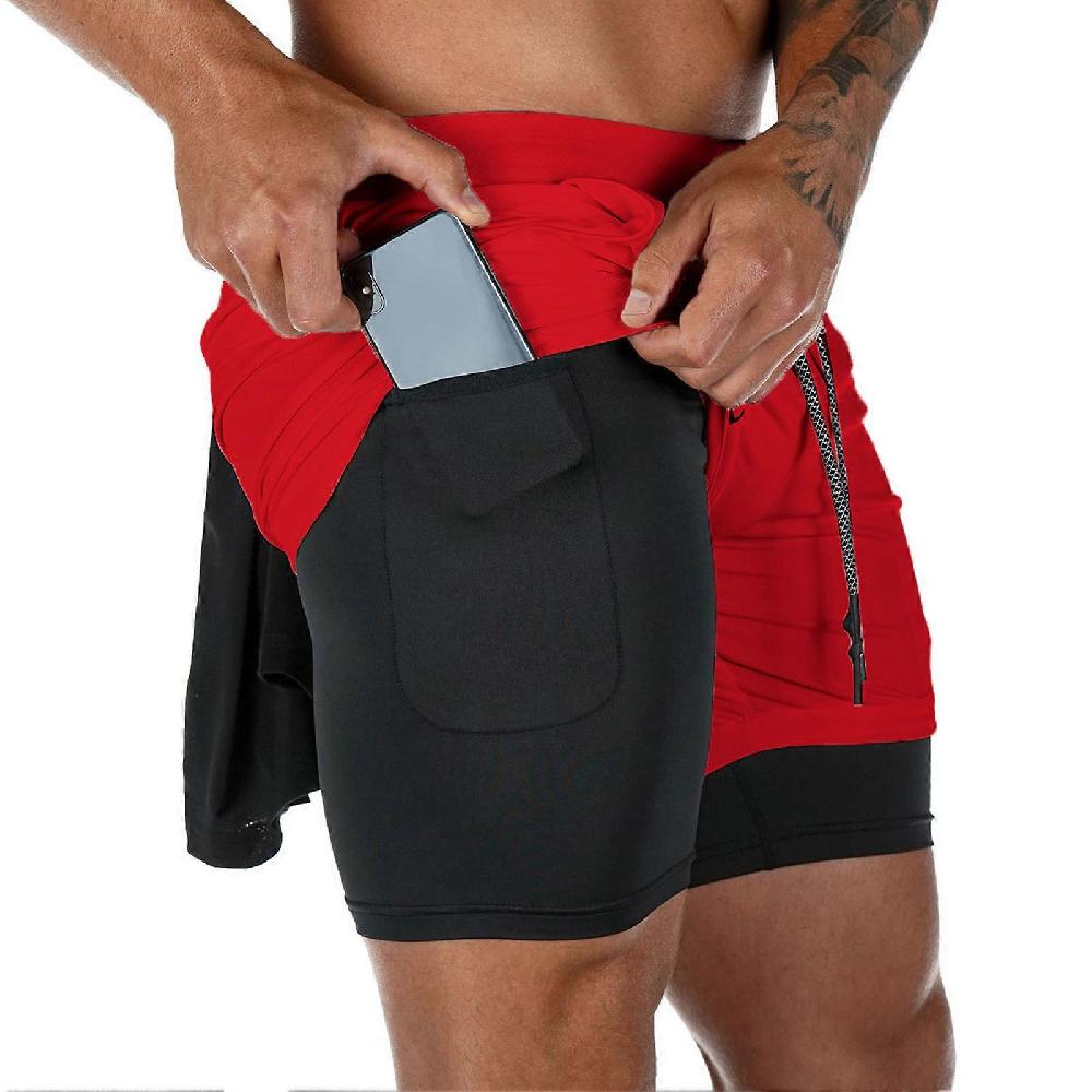 Pantaloncini da corsa estivi da uomo 2-in-1 Design Quick Dry Multi-Pockets Coulisse I Più Venduti