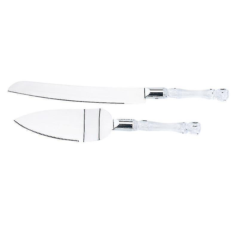 2pcs Cake Knife And Server Set Stainless Steel Cake Server Cake Cutter Spatula Wedding Favor Silver Novità