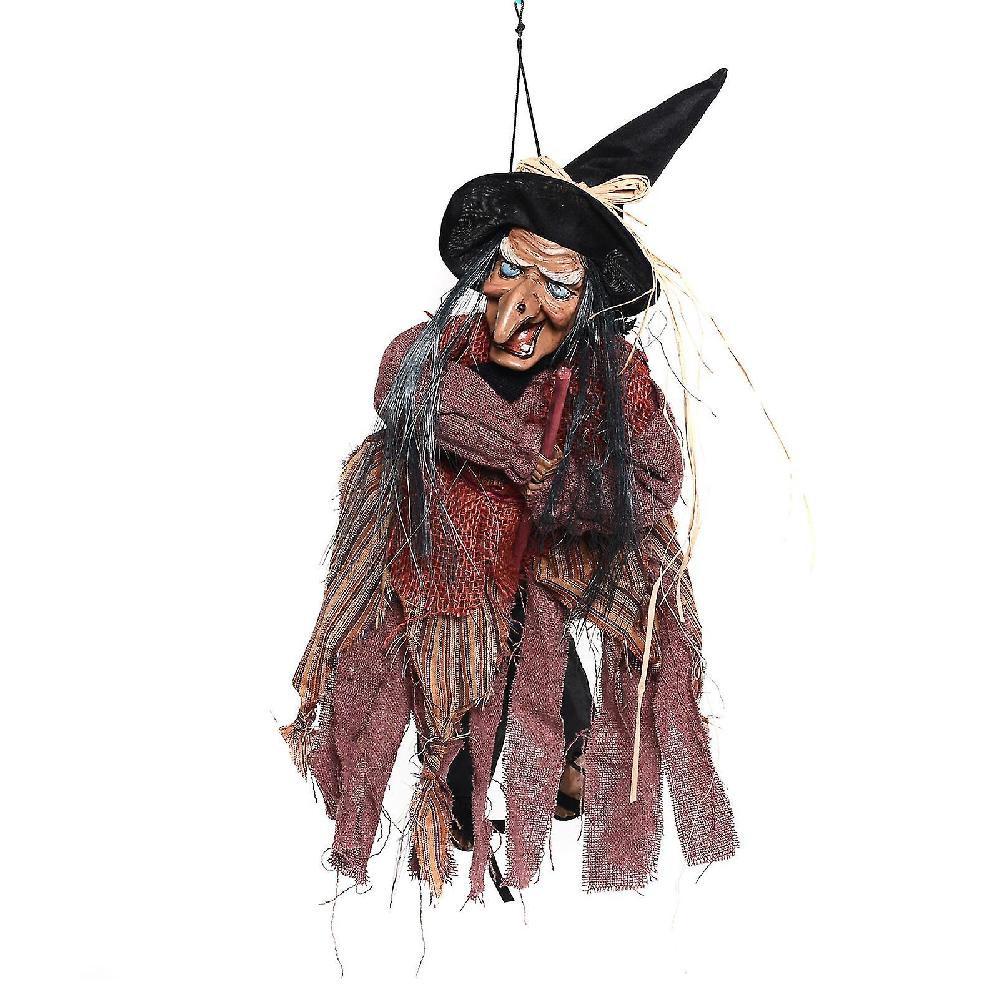 Halloween Witch Sound Activation Function Screaming Sounds Horror Atmosphere Voice Control Electric-props Haunted House Setting Ornament Hangin Nuova