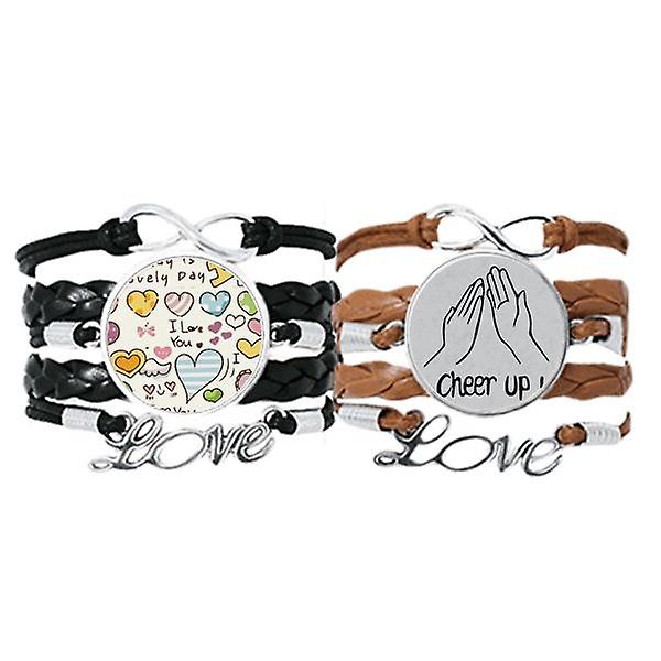 Black Clap personalizzato gesto bracciale mano cinturino pelle amore modello polsino doppio set Convenienza