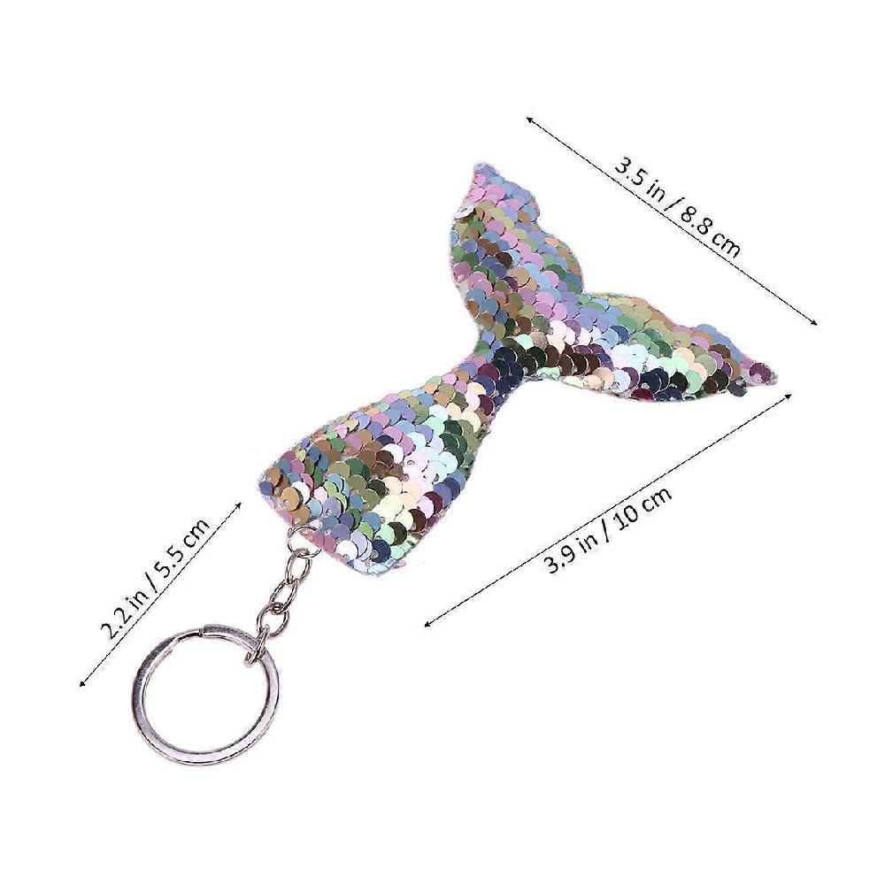 20pcs Sequin Mermaid Keychain Fashion Purse Bag Pendant Decoration Hanging Ornament Keyring Creative Gift (Colorful Pink Blue Colorful Rosy Dark G Nuovo