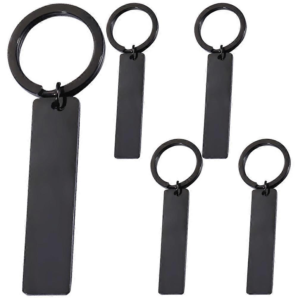 5pcs Blank Stainless Steel Key Chain Blank Keychain Blank Key Ring Key Tags For Number Tag Qualità