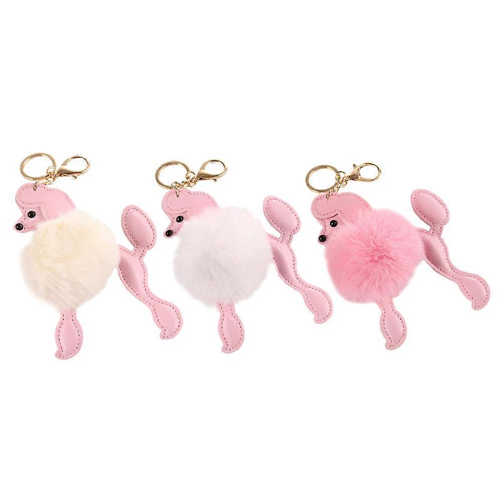 3pcs Decorative Dog Shape Key Ring Backpack Hanging Adorns Adorable Key Rings Affare Del Giorno