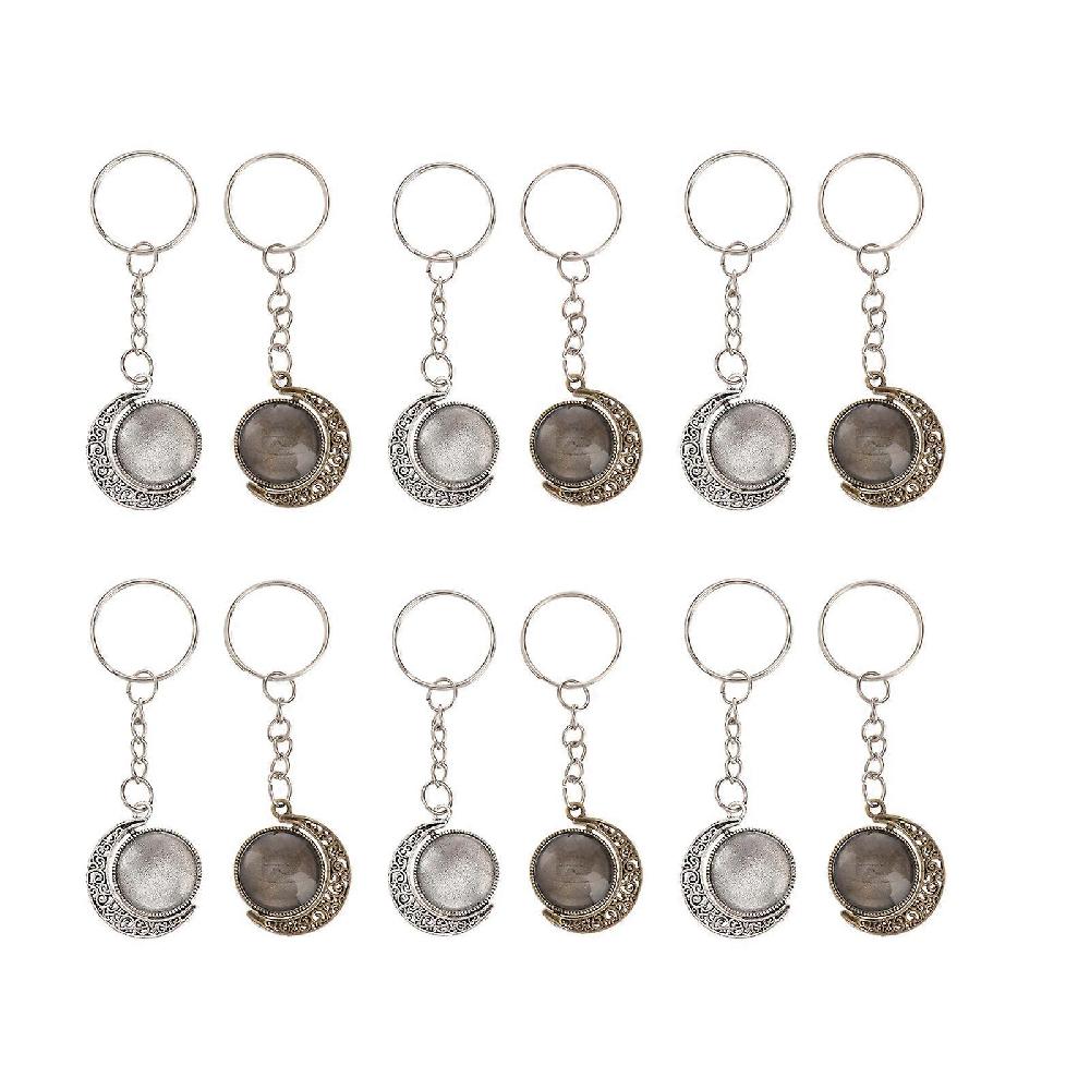 1 set of Pendant Trays with Cabochons Key Chain Pendant Blank Cameo Bezel Prezzo Ridotto